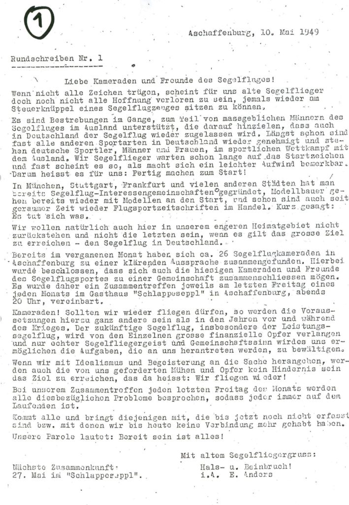 Bericht von vor 70 Jahren